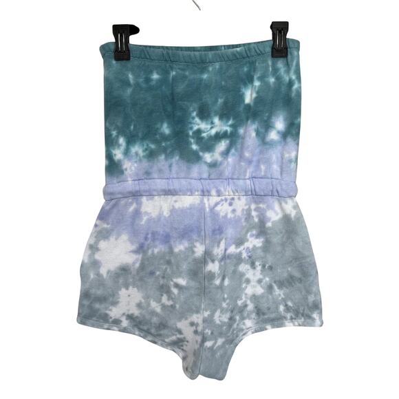 Aeropostale | Green Purple Gray Strapless Tie Dye Romper Small - Picture 3 of 4